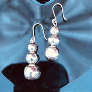 Silver Ball Drop Earrings